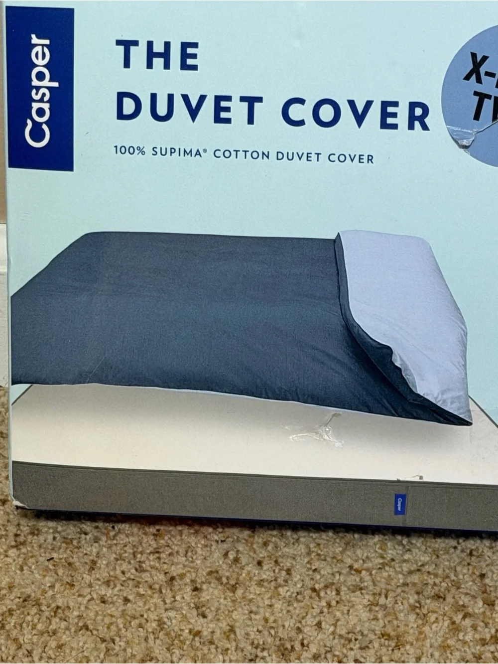 Casper X-Long Twin Duvet Cover in Light Blue